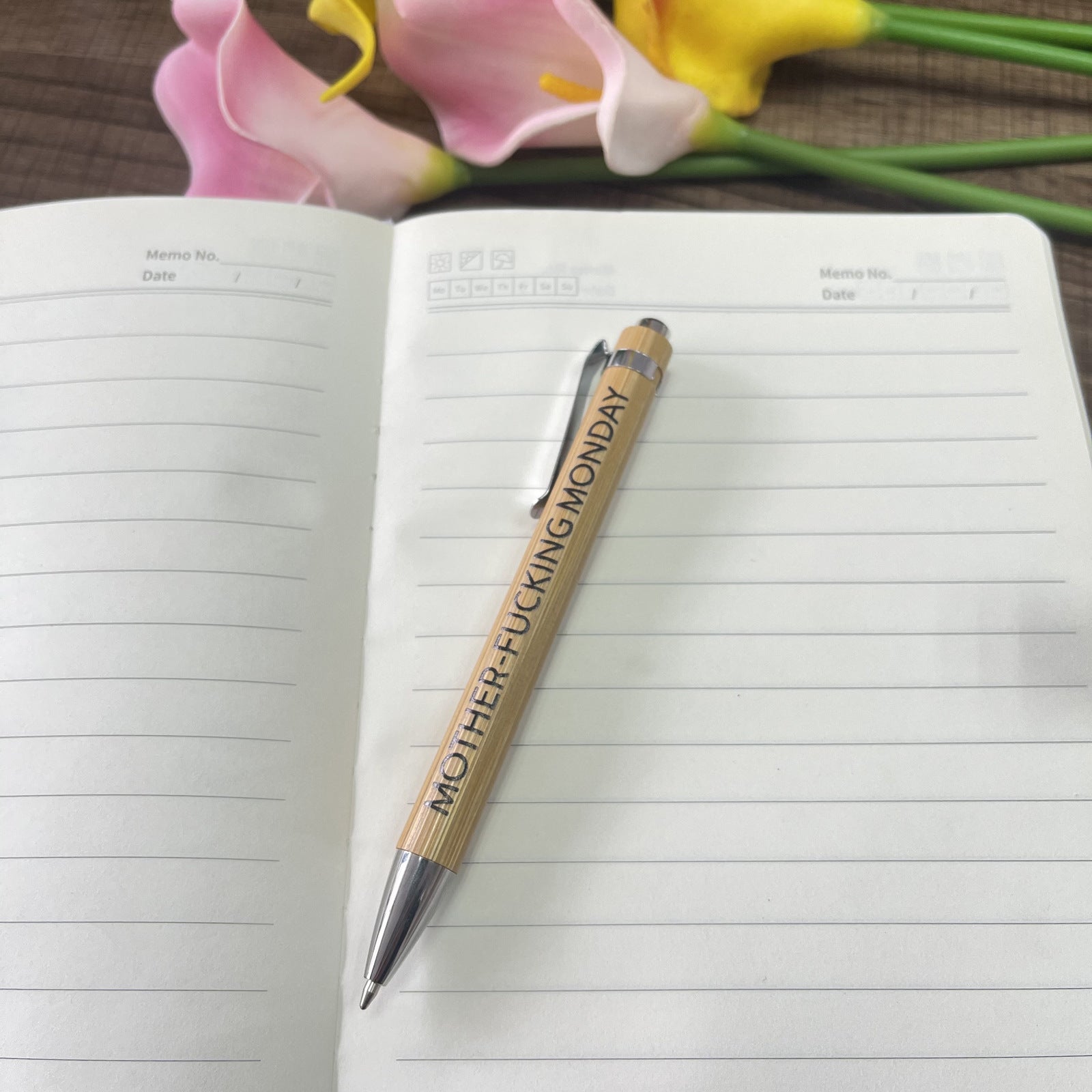 Wholesale Plastic Set of 7 Bamboo Ballpoint Pens